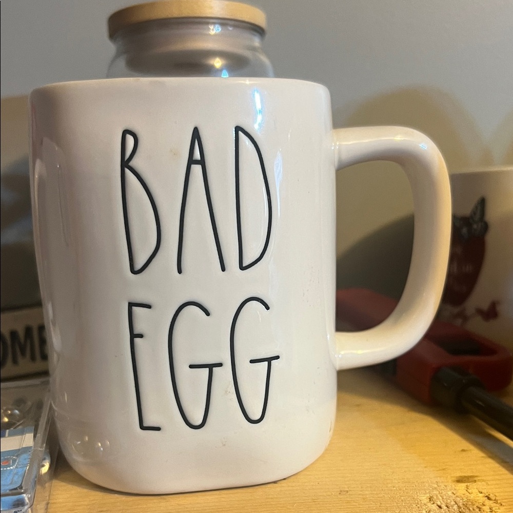 Rae Dunn White 'Bad Egg' Mug